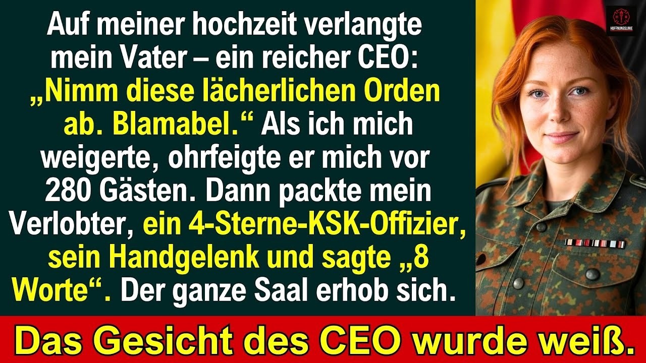 Mein CEO-Vater verspottete mich vor 280 Gästen – bis mein 4-Sterne-KSK-Verlobter eingriff