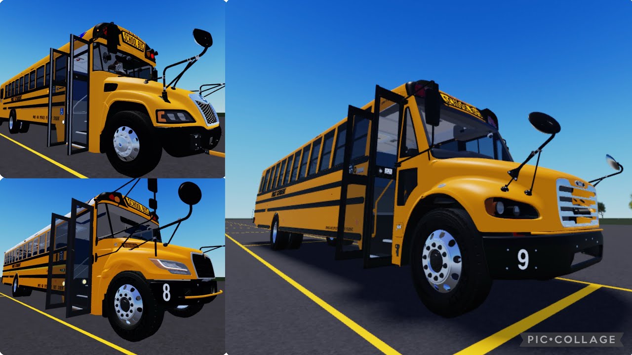 First Student School Buses 9, 8, 12, and 1 Walkaround at the HS (First Student Roblox)