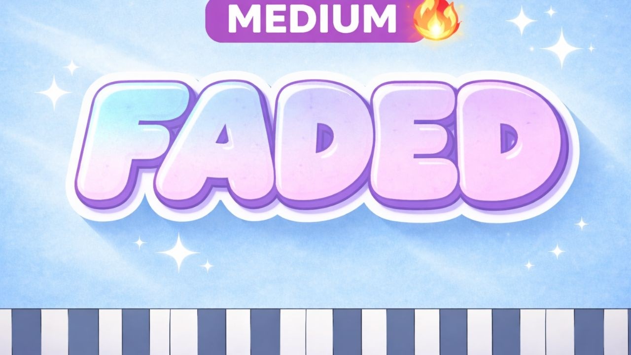 Alan Walker - Faded Piano Tutorial | Beautiful Cover (Medium Difficulty)