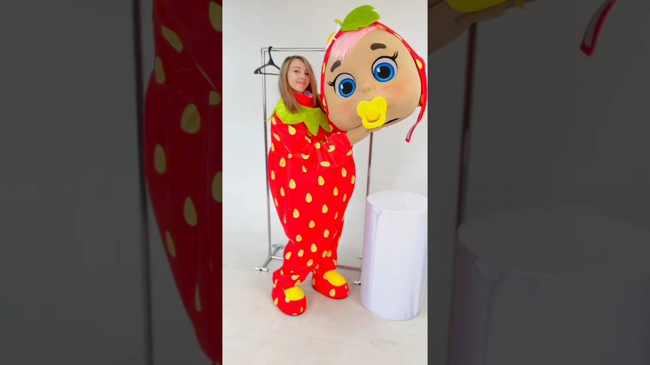 🍓 Premium Strawberries Baby Mascot Costume | Handmade Character by Carnival Mascot