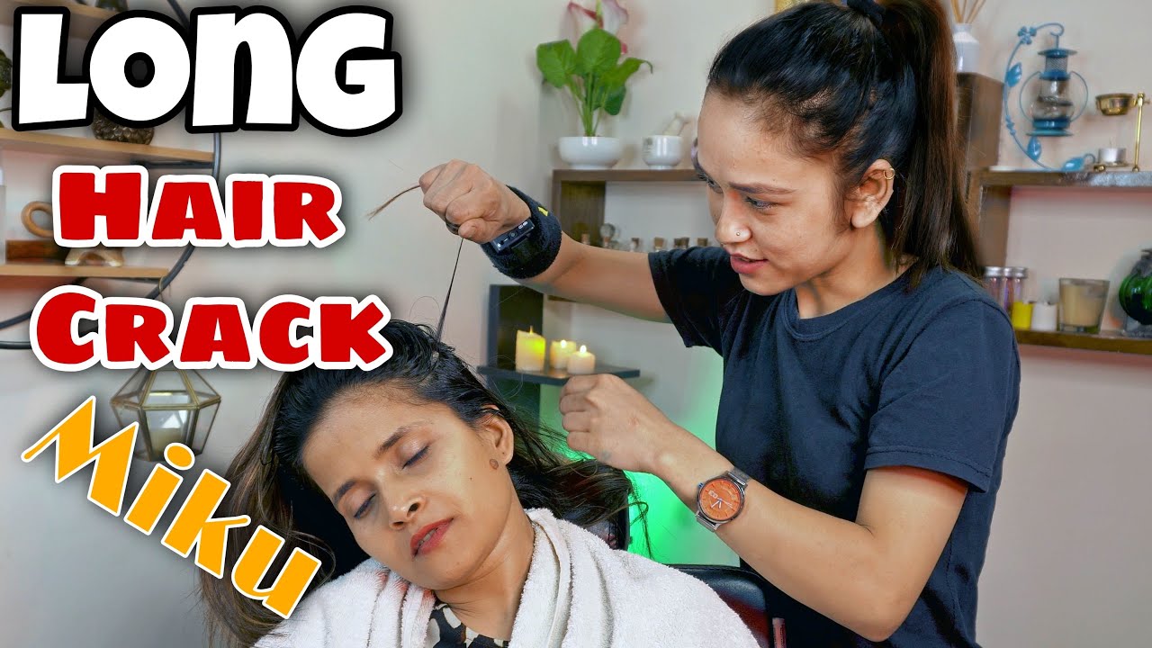[ASMR]Head Massage By Indian Girl Mikku On Real Barber Chair💈Cosmic Lady Long Hair & Neck Crack 💤