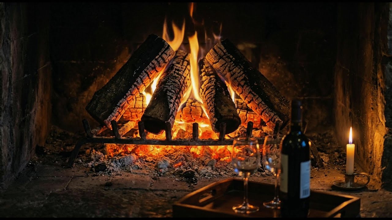 Warm Fireplace 🔥 Natural Fire Sounds for Relaxation