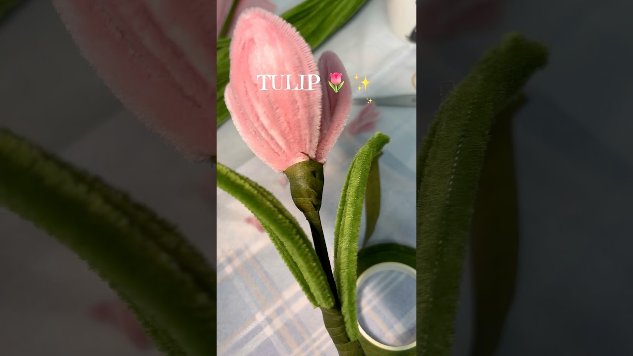 Tulip from pipe cleaners 🌷✨ part 1 It’s a small tutorial video