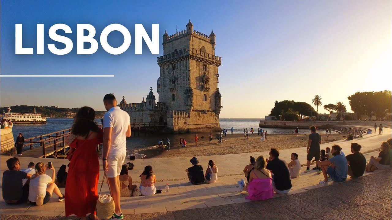 Belem Tower Sunset Walk in Lisbon PORTUGAL