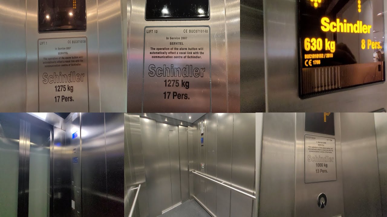 All the lifts at Baneasa Shopping City in Bucharest, Romania  (Lift Tour)
