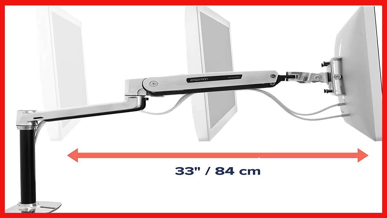 Ergotron – LX HD Sit-Stand Single Monitor Arm, VESA Desk Mount – for Monitors Up to 49 Inches