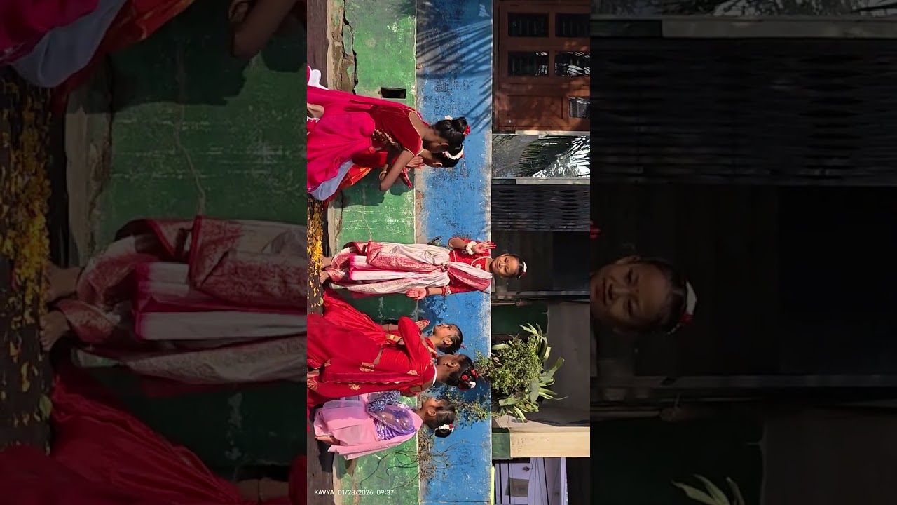 Late post, Students performance at Saraswati Pooja day at school in Saraswati songs 