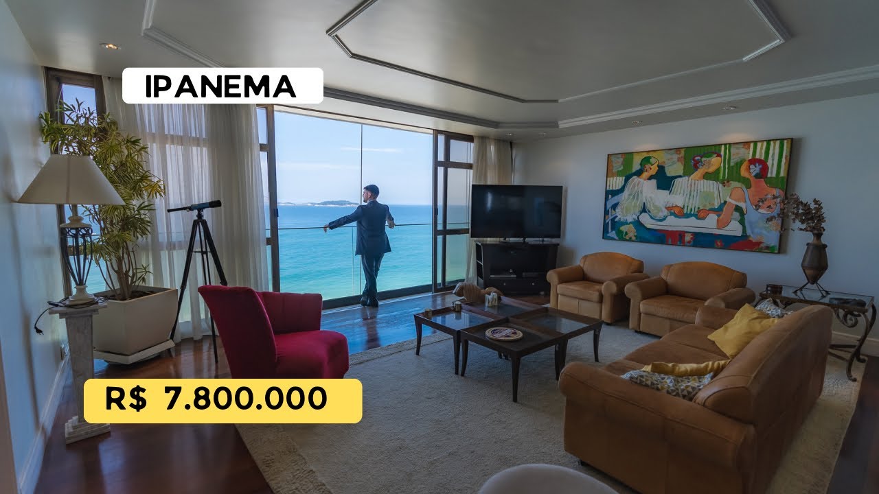 IPANEMA, APARTAMENTO COM VISTA DESLUMBRANTE DO MAR À VENDA AO LADO DO HOTEL FASANO - R$ 7.500.000,00