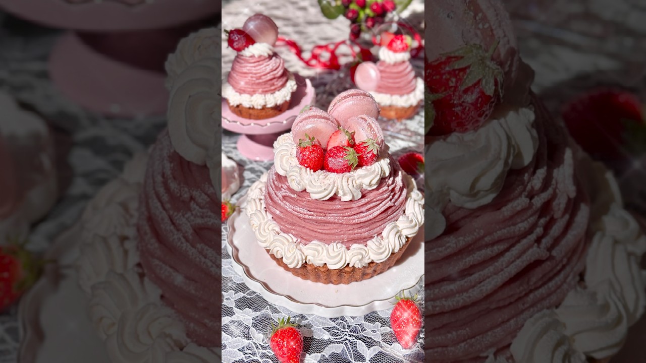 お姫様みたいな🎀いちごモンブラン💗🍓 みんなも作ってみてほしい…♡/// 