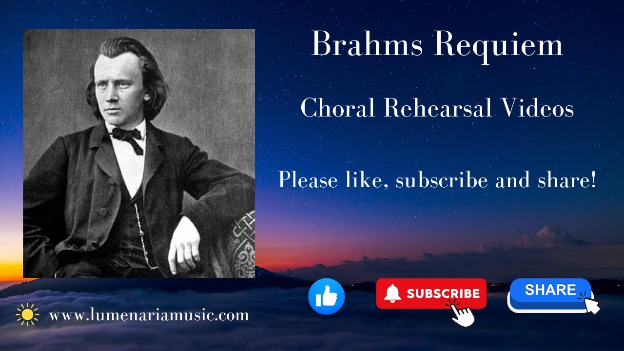 Brahms Requiem #1 Selig sind 4 staves bass