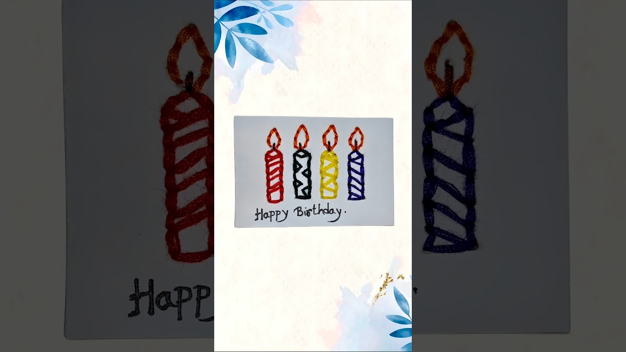 Cute Thread Work Birthday Card Making 💖 | Trending Handmade Card Idea 