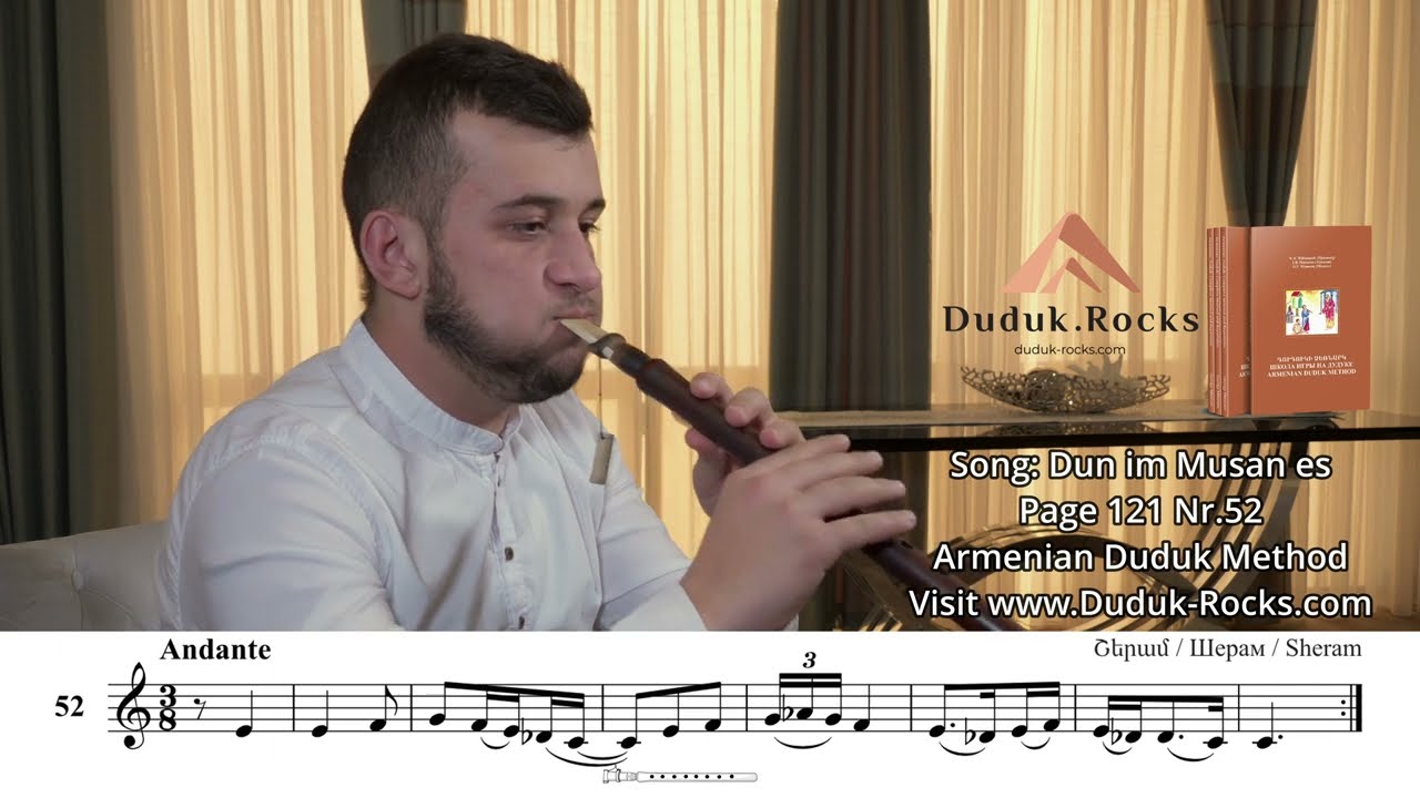 Duduk lesson - Dun im Musan es (Դուն իմ մուսան ես) Page121-Nr52 Armenian Duduk Method #dudukrocks