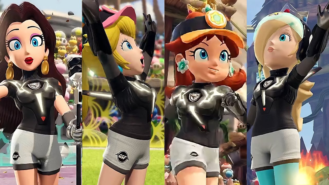 Mario Strikers Battle League Pauline Peach Daisy and Rosalina Gameplay Cyclones