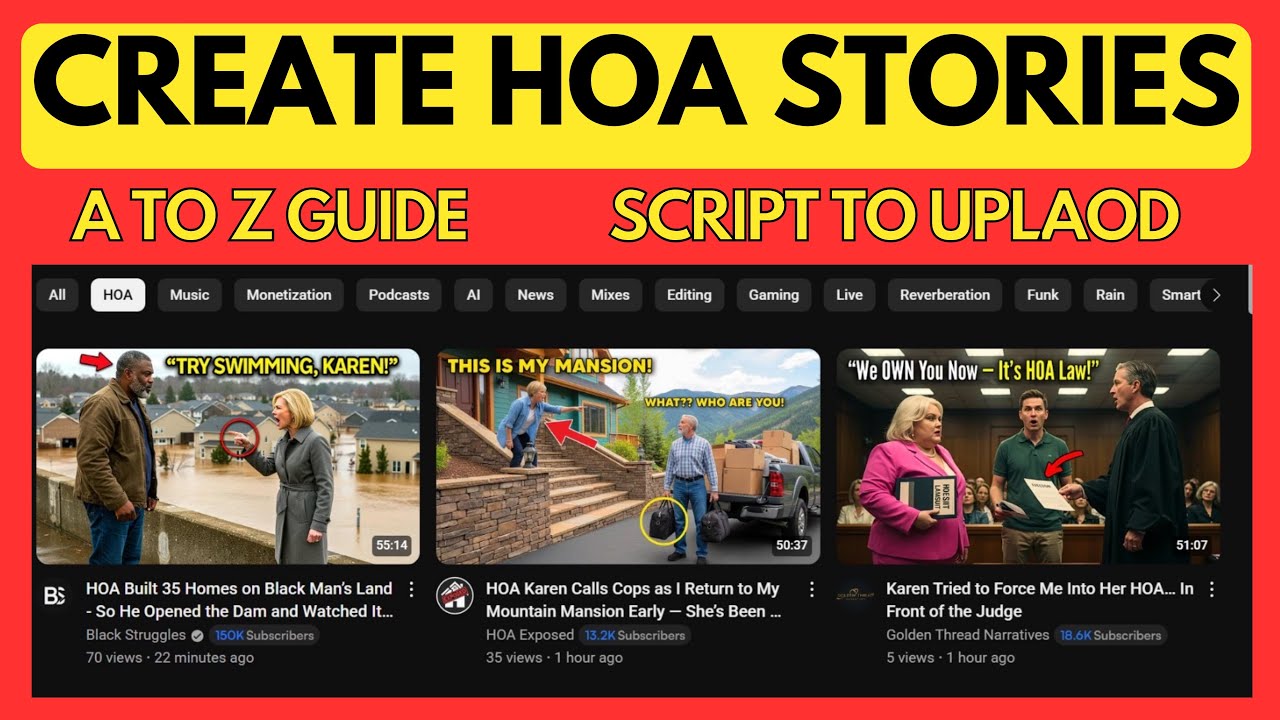 How to Create HOA Stories | Viral Niche YouTube Automation A to Z Guide
