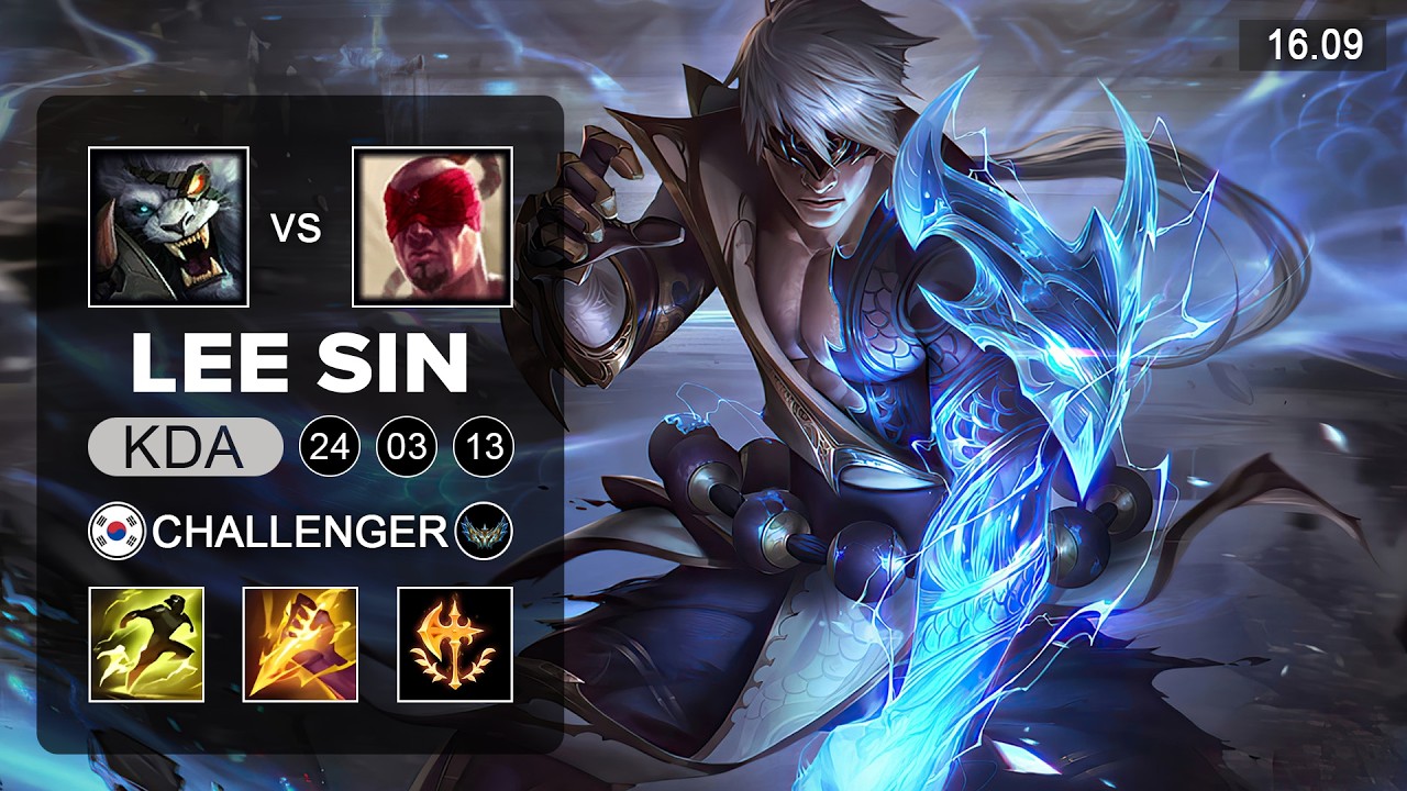 Lee Sin vs Rengar Jungle - KR Challenger - Patch 16.09 Season 16