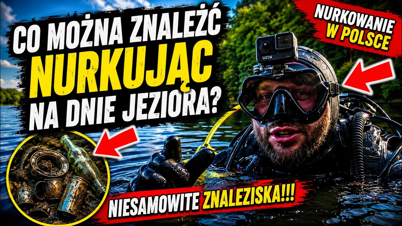CO MOŻNA ZNALEŹĆ NA DNIE JEZIORA NURKUJĄC !? SUPER ZNALEZISKA !!! NURKOWANIE !!!