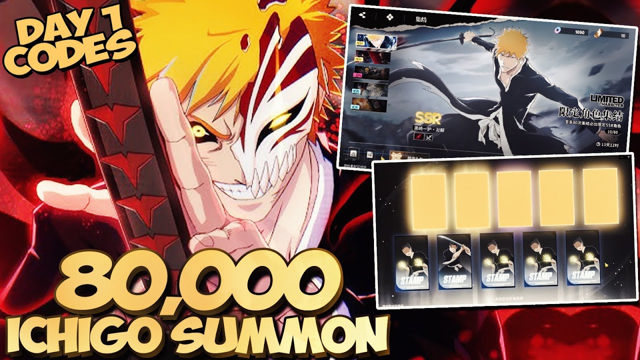 *DAY 1 CODES* GAME IS OUT & IM GOING ALL IN FOR ICHIGO (HOLLOW ICHIGO SUMMONS)-Bleach Soul Resonance