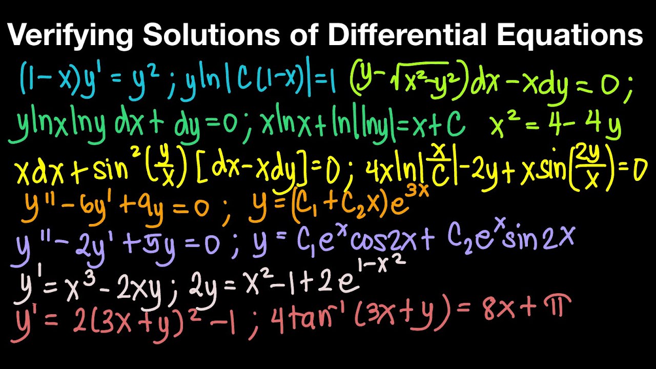 Verifying Solutions to Differential Equations | Live Stream