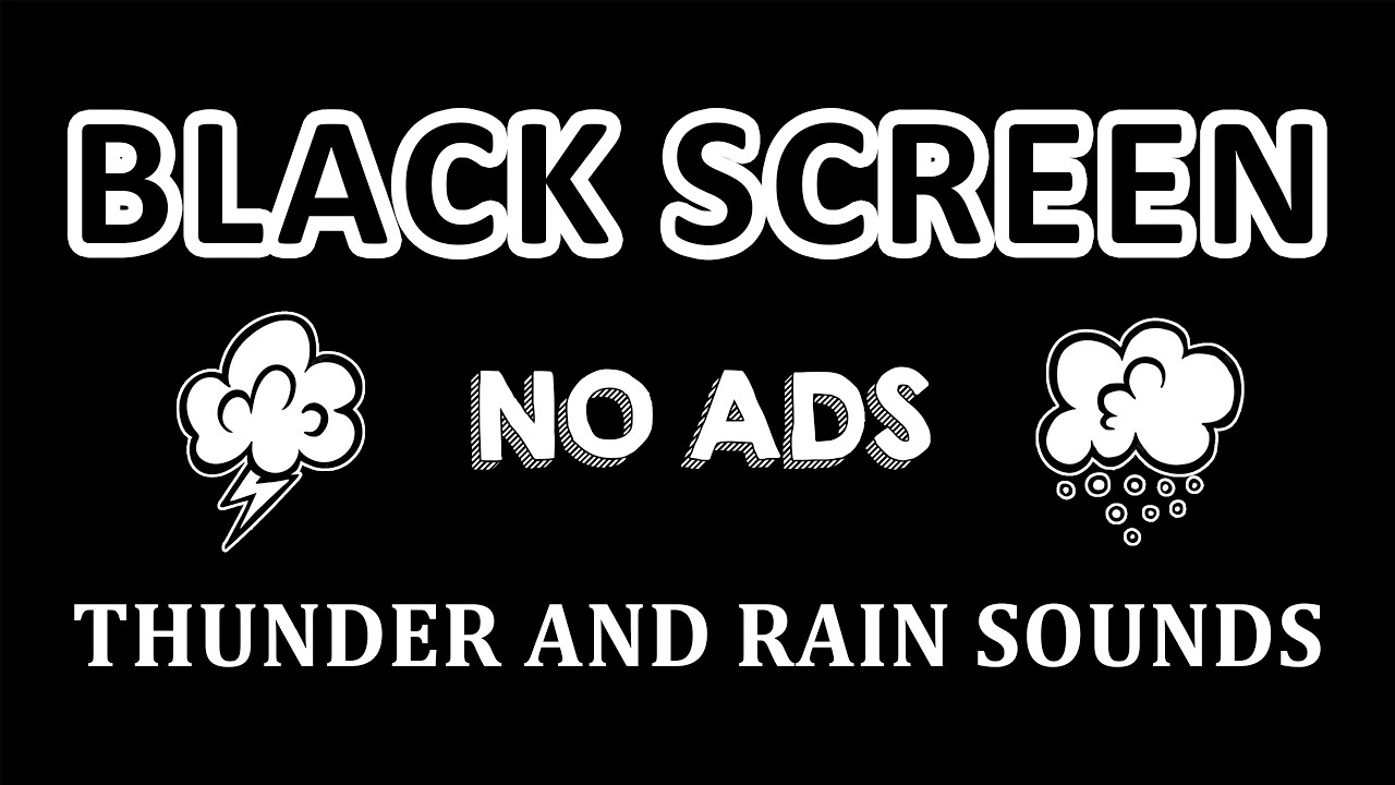 THUNDER and RAIN Sounds for Sleeping BLACK SCREEN | Sleep and Relaxation | Dark Screen Nature Sounds