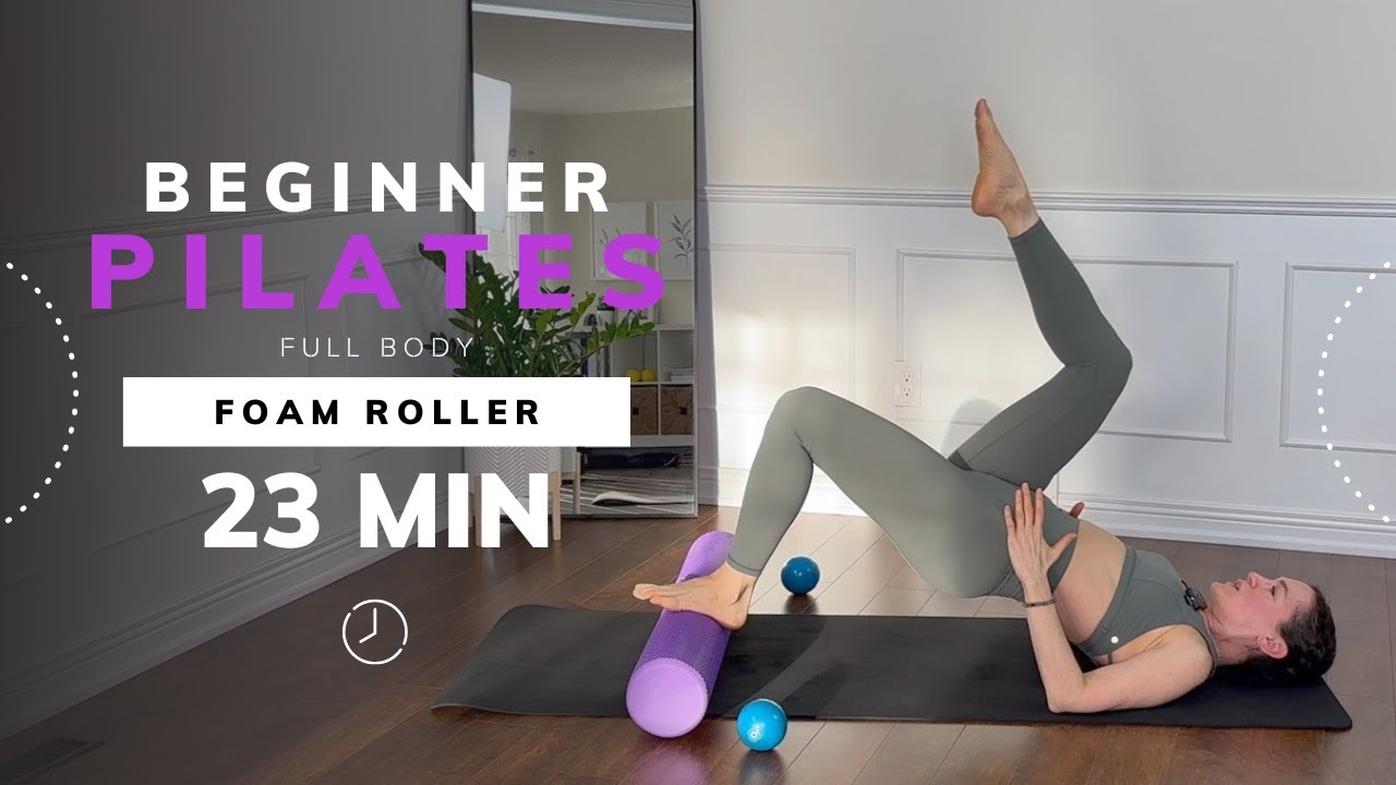 23 MIN FOAM ROLLER PILATES | Beginner Friendly Pilates | Foam Roller + Light Weights