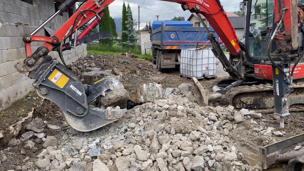 Drtenie betonu Kubota U55-4. SECONDARY PULVERIZER