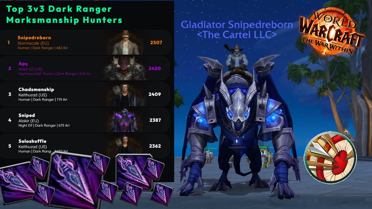 Rank 1 Dark Ranger World in 3v3 | LFG, No Voice, No Trinket | MM Hunter PVP