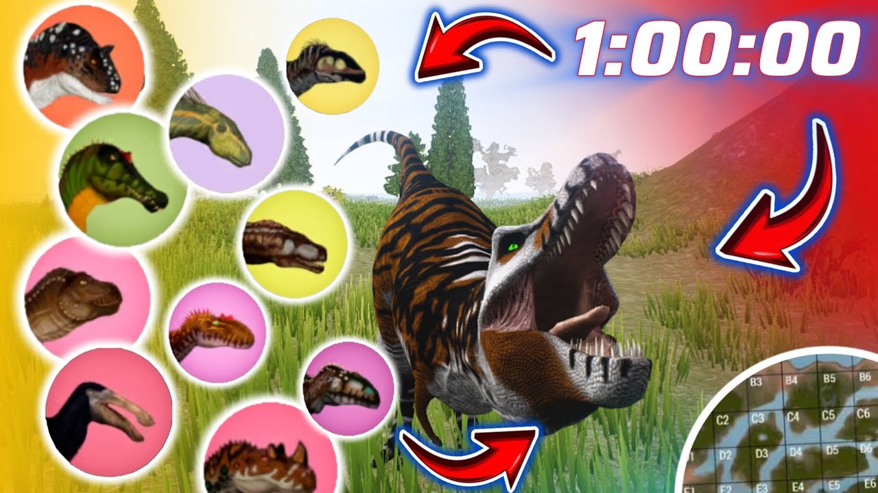 DESAFIO IMPOSSÍVEL! tentei encontrar TODOS os dinossauros em 1 HORA! | The Cursed Isle