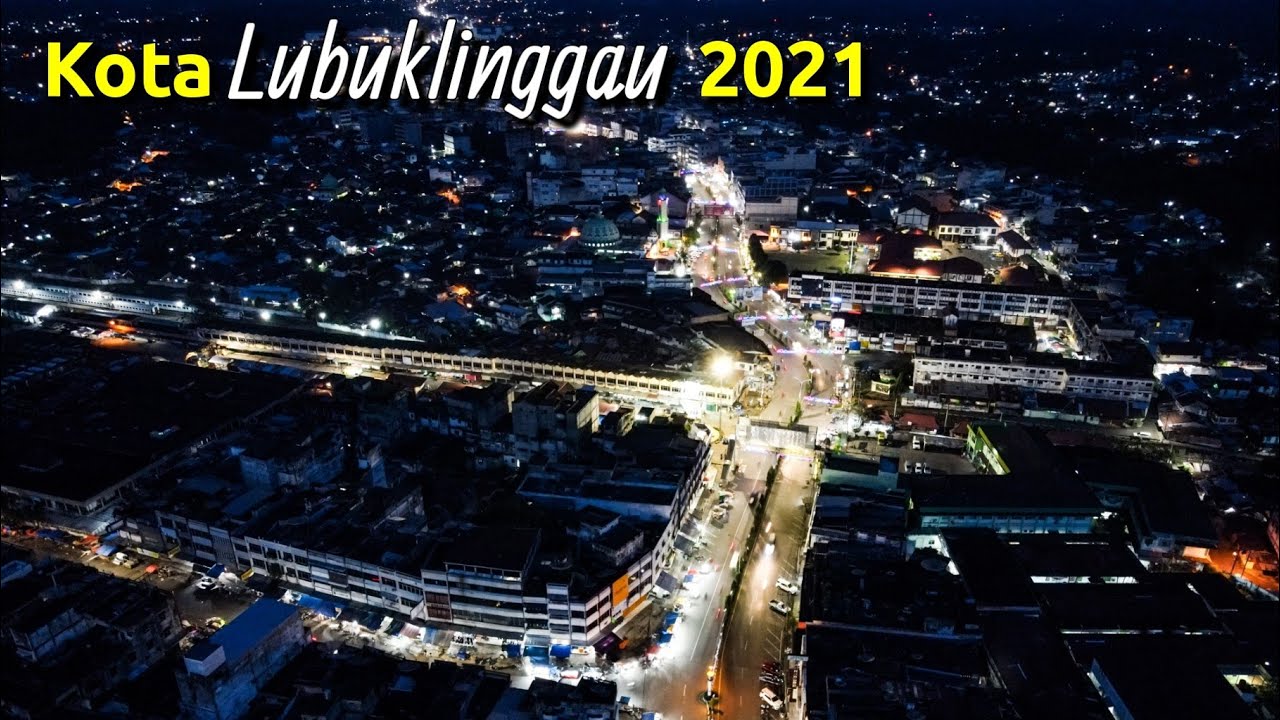 [4K] Gemerlap Kota Lubuklinggau di malam hari | Drone view