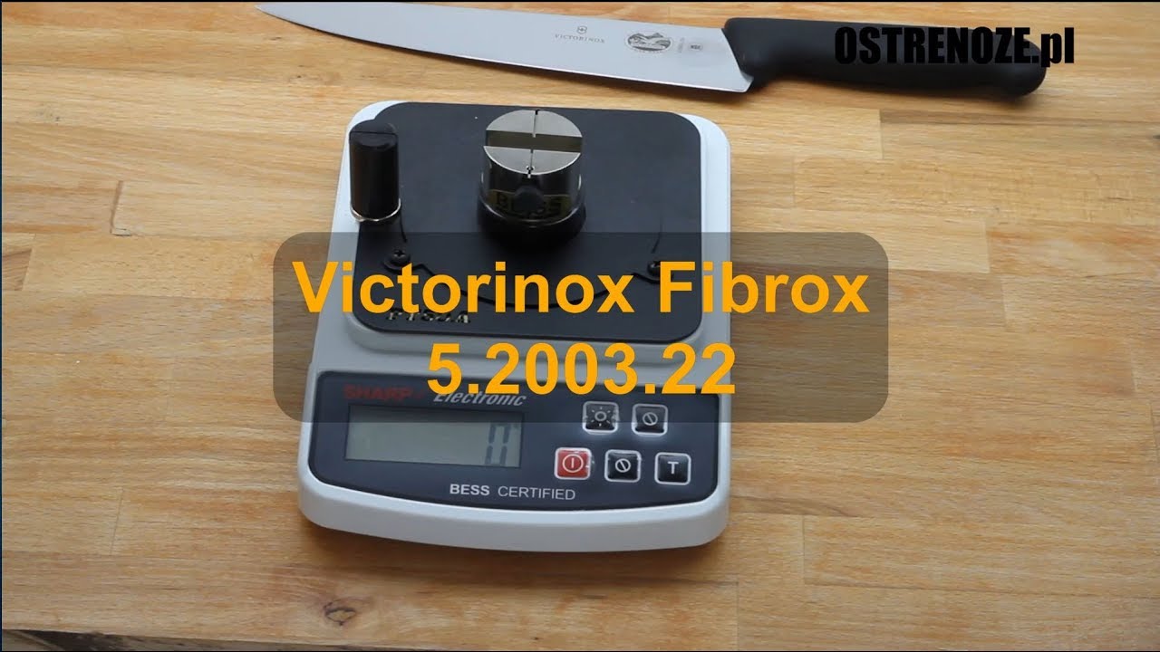 Test ostrości noża Victorinox Fibrox 5.2003.22