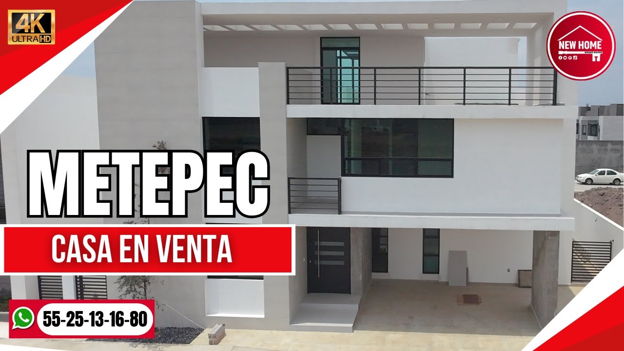 CASA EN VENTA EN METEPEC CON 5 RECAMARAS, SOTANO, ROOF GARDEN Y MÁS