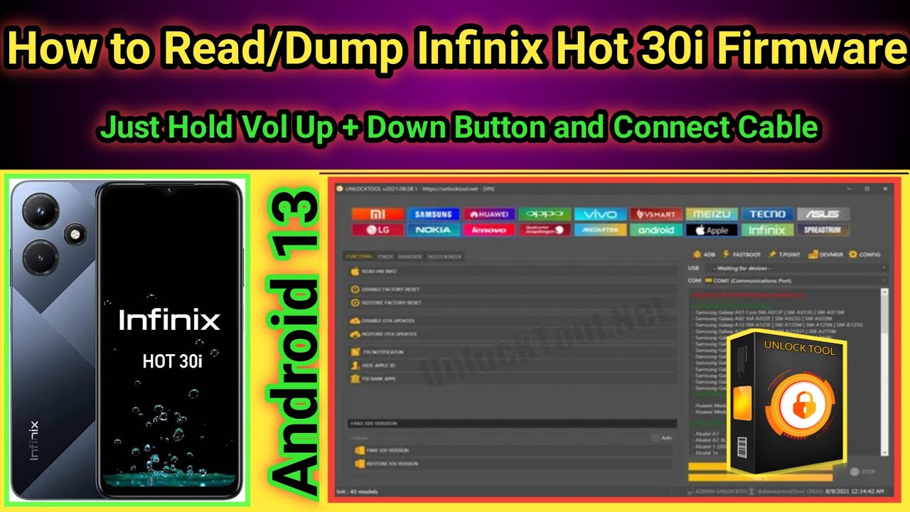 How to Read/Dump Infinix Hot 30i firmware by unlock tool | 2026