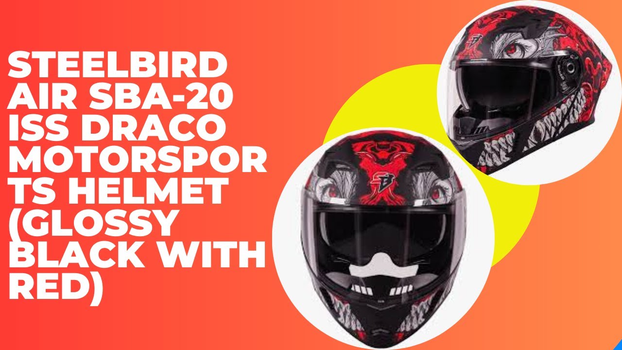 Steelbird Air SBA 20 ISS DRACO Motorsports Helmet  GLOSSY BLACK WITH RED UNBOXING