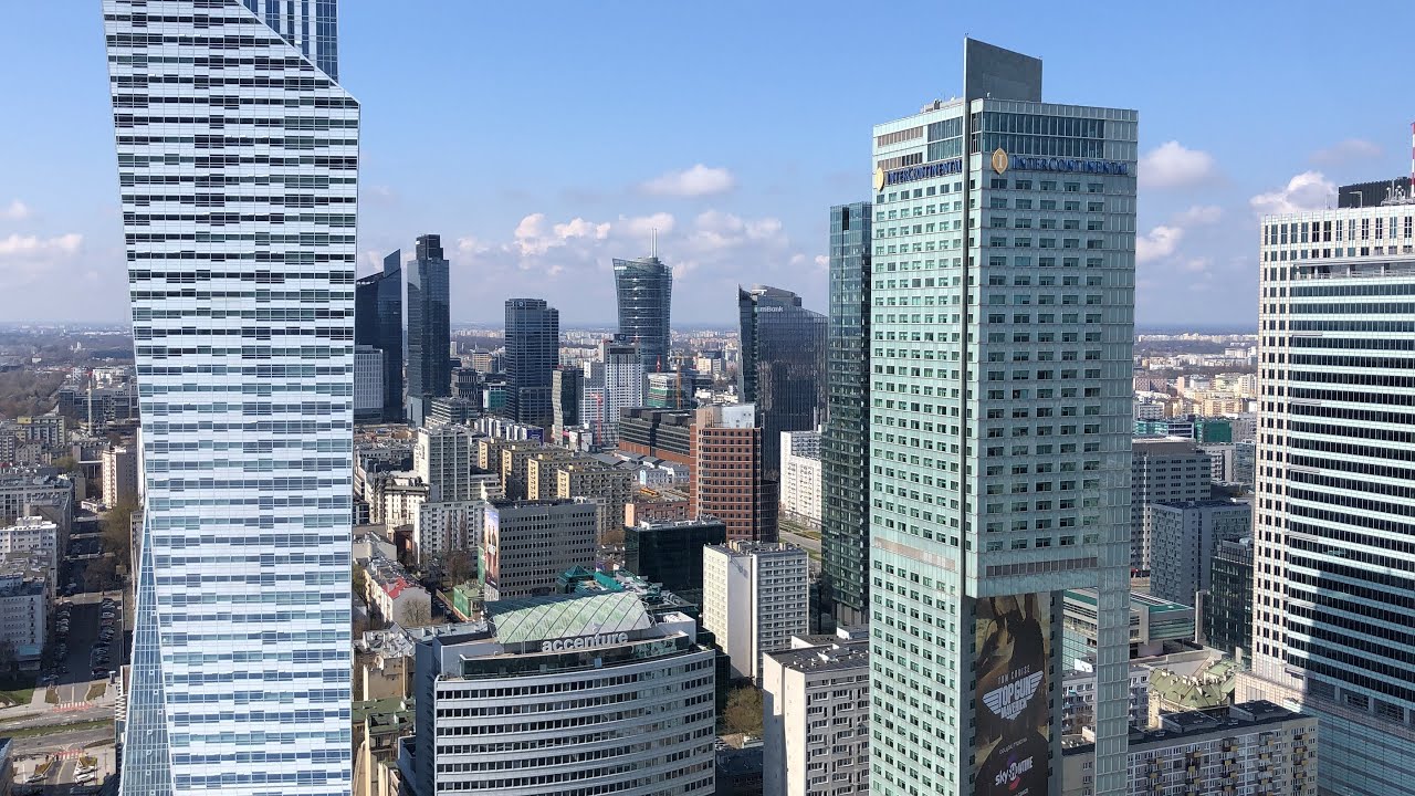 Taras widokowy, Pałac Kultury, widok na centrum miasta, Warszawa