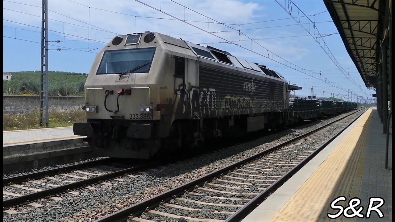 Trenes Por La Campiña Cordobesa 4K (Tren militar, auscultador Captrain, ...)