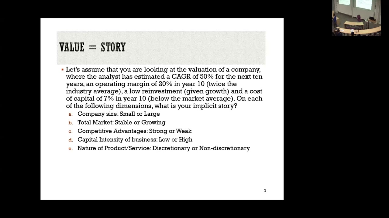 Session 13: Stock-based Compensation and Stories in Valuation