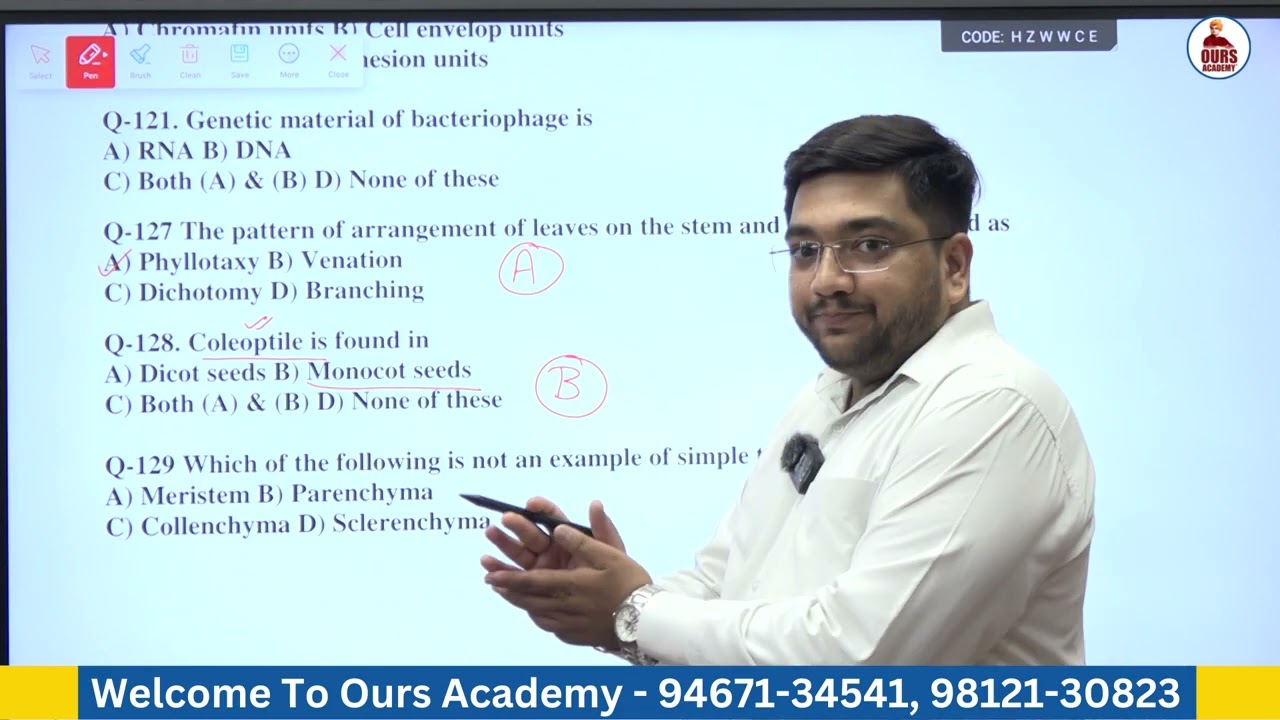 HAU exam Biology (Botany) Solution Bsc agri 4 year exam 16 July 2023 | Ours academy Hisar