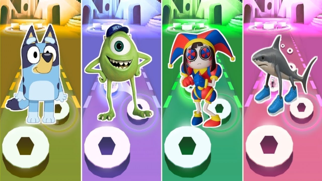 Bluey 🆚 Monster University 🆚 The Amazing Circus 🆚 Italian Brainrot 💥 WHO WILL WIN 💥 TILES HOP G