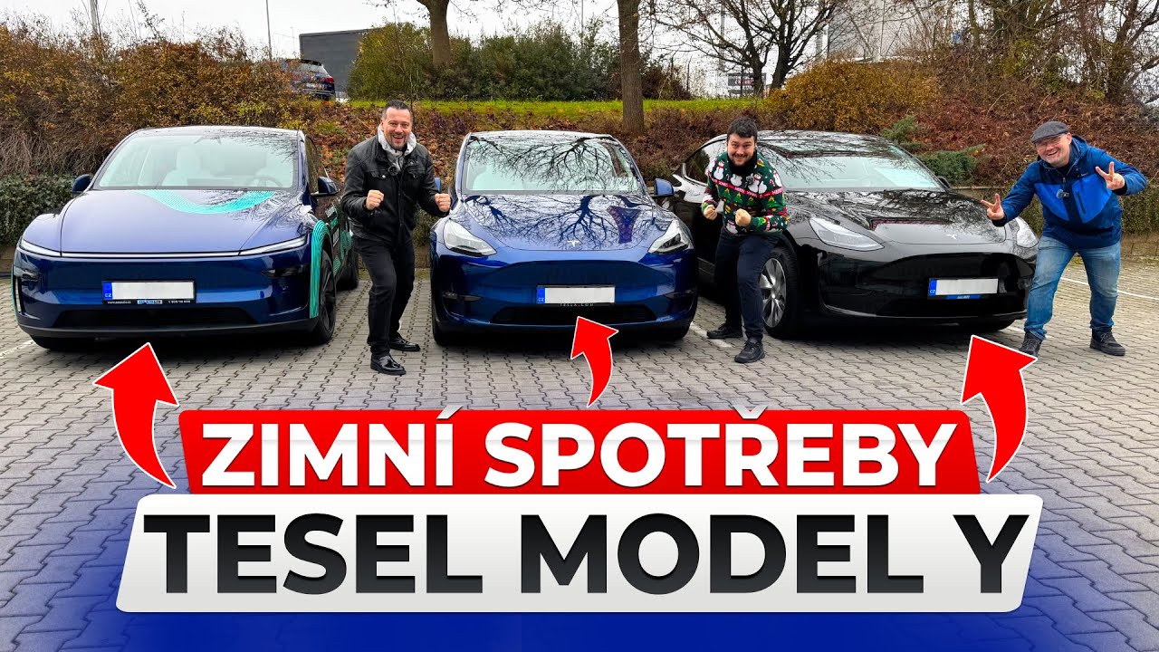 Která Tesla má nejnižší spotřebu? 3 generace Modelu Y v zimním testu | BACINA.TV