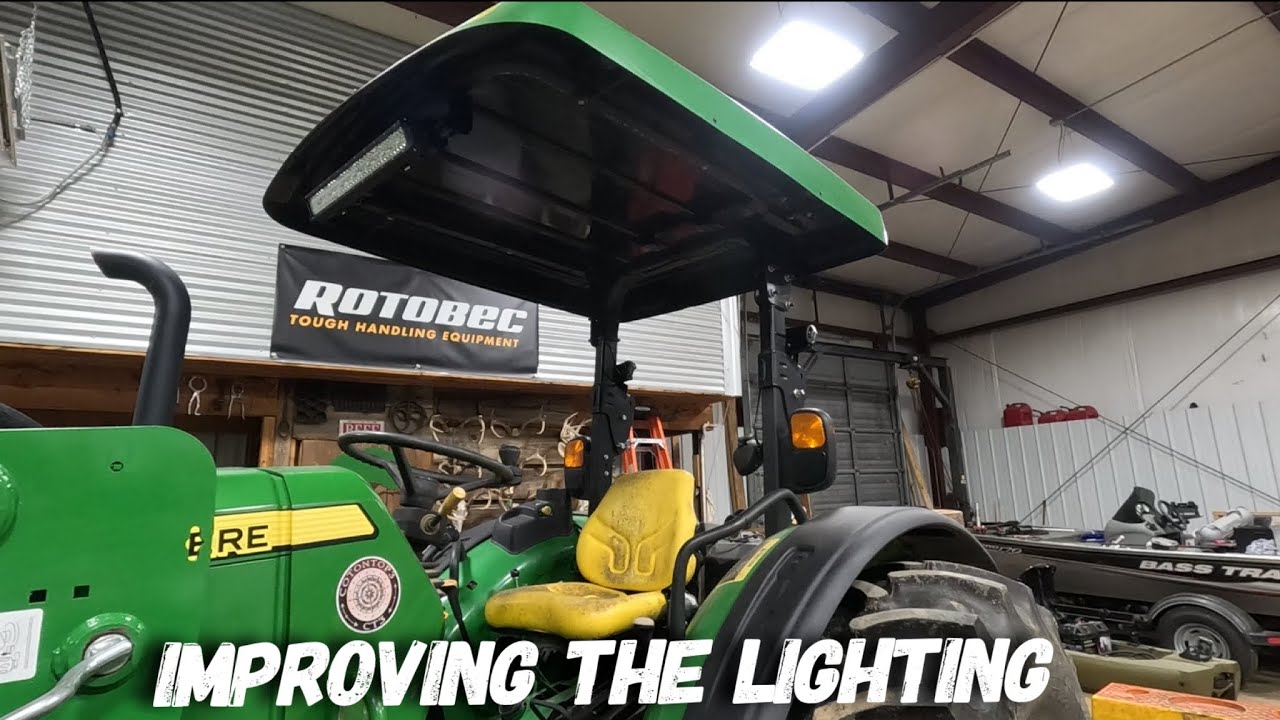 New lights on my tractor- lets test them bushhogging