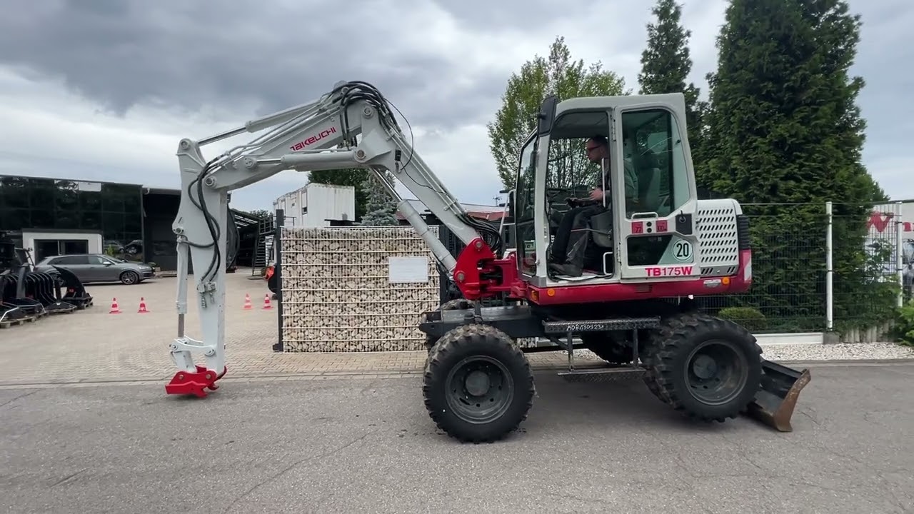 Mobilbagger Takeuchi TB 175 W inkl. neuen Bolzen und Buchsen, Schnellwechsler MS08, Verstellausleger