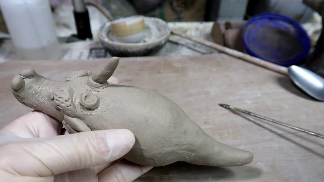 How to make Ceramics Sculpture Dragon    [陶芸]粘土で龍作ってみた。