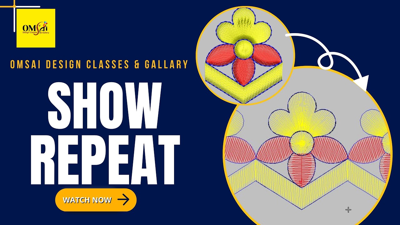 Show Repeat કેવી રીતે કરવું Embroidery Design માં ? | Full Tutorial Gujarati