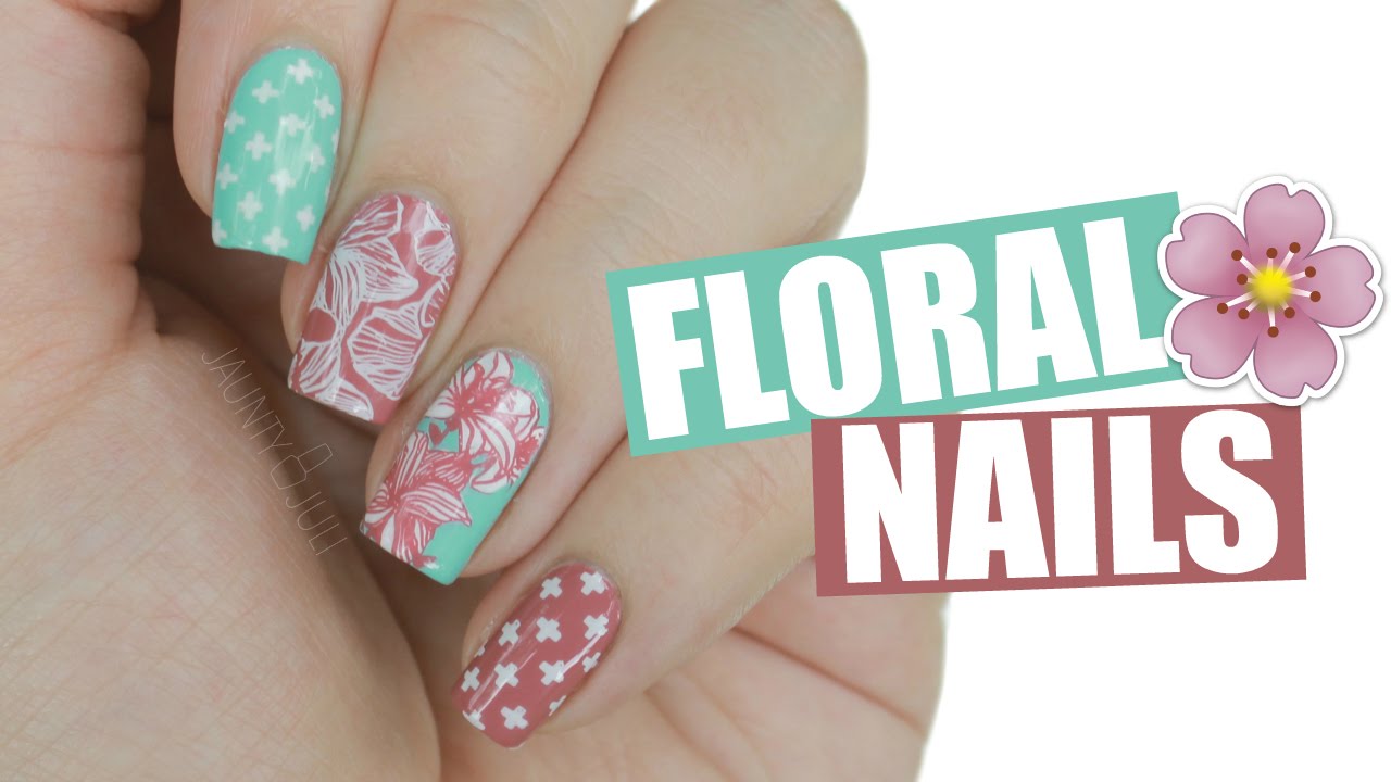Mint & Rose Floral Nails | MoYou London