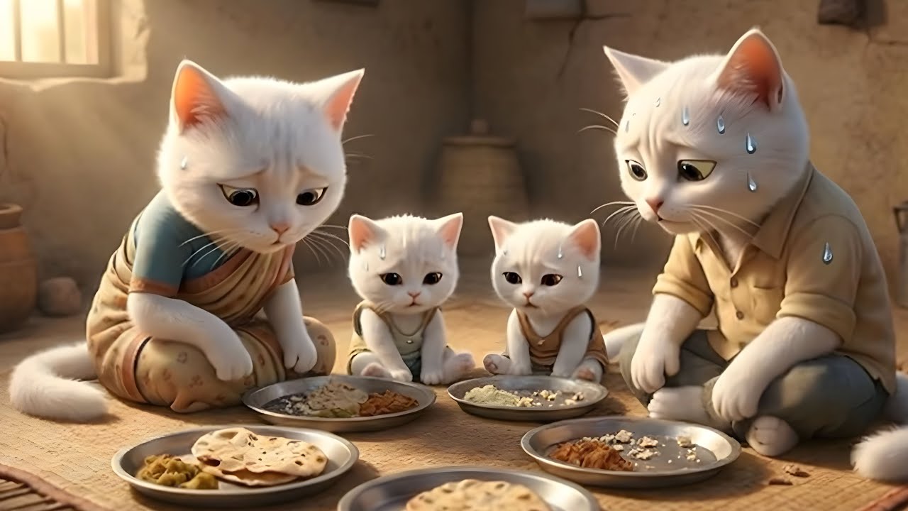Heart Touching Story: A Poor Cat Family’s Struggle in Extreme Heat ☀️😿Cat story