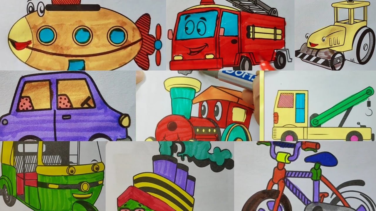 Vehicles ASMR coloring 