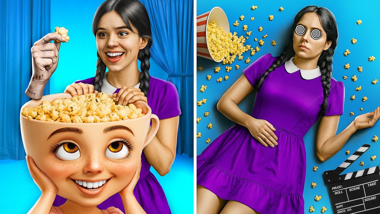 ¿Qué le pasó a Merlina Addams? ¡Bailarina Cappuccina vs Enid vs Harley Quinn vs Mario!