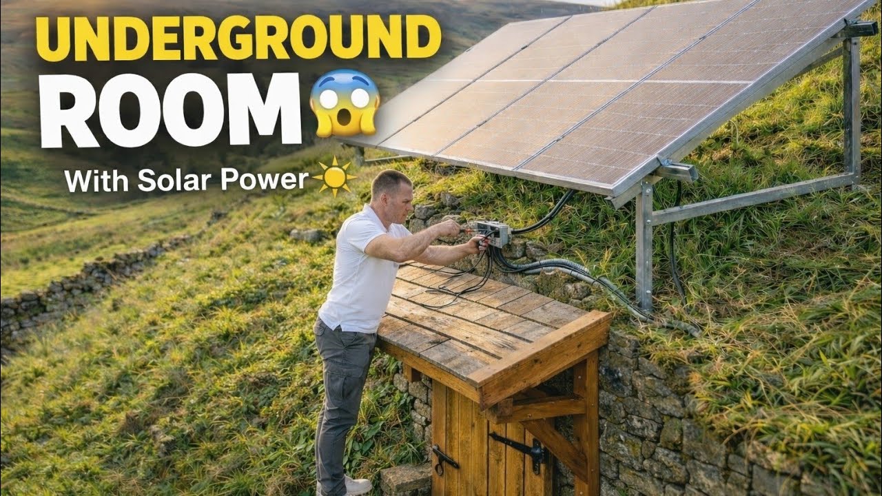Underground Room with Solar Power ⚡ | Off-Grid Hidden Home Build 🌿#underground#asmr 