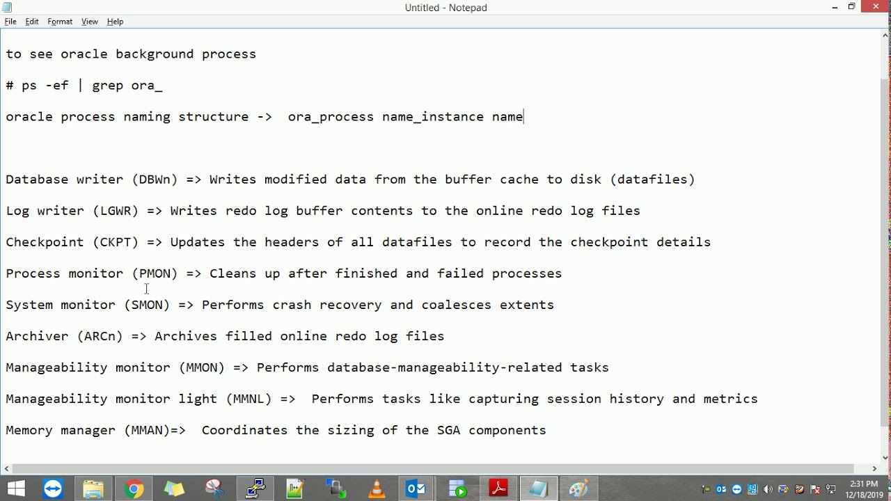 oracle 11g background process
