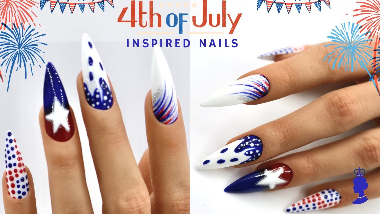 🇺🇸 U.S.A Inspired Nail Art Tutorial | 4th Of July | Fireworks | America | Nail Design | Gel Nails