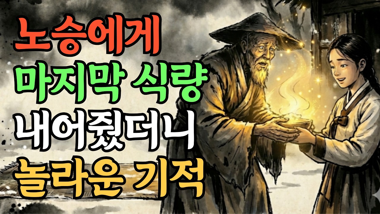 눈보라 치던 밤, 굶주린 노승에게 '마지막 떡국'을 대접했더니... 집안에 쏟아진 놀라운 기적 [오디오북/수면동화/민담/야담/전설]